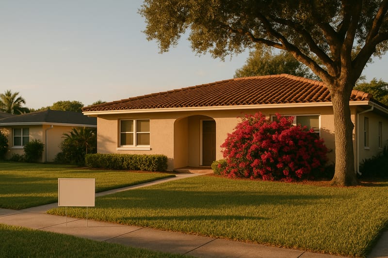 Florida single-family home at golden hour